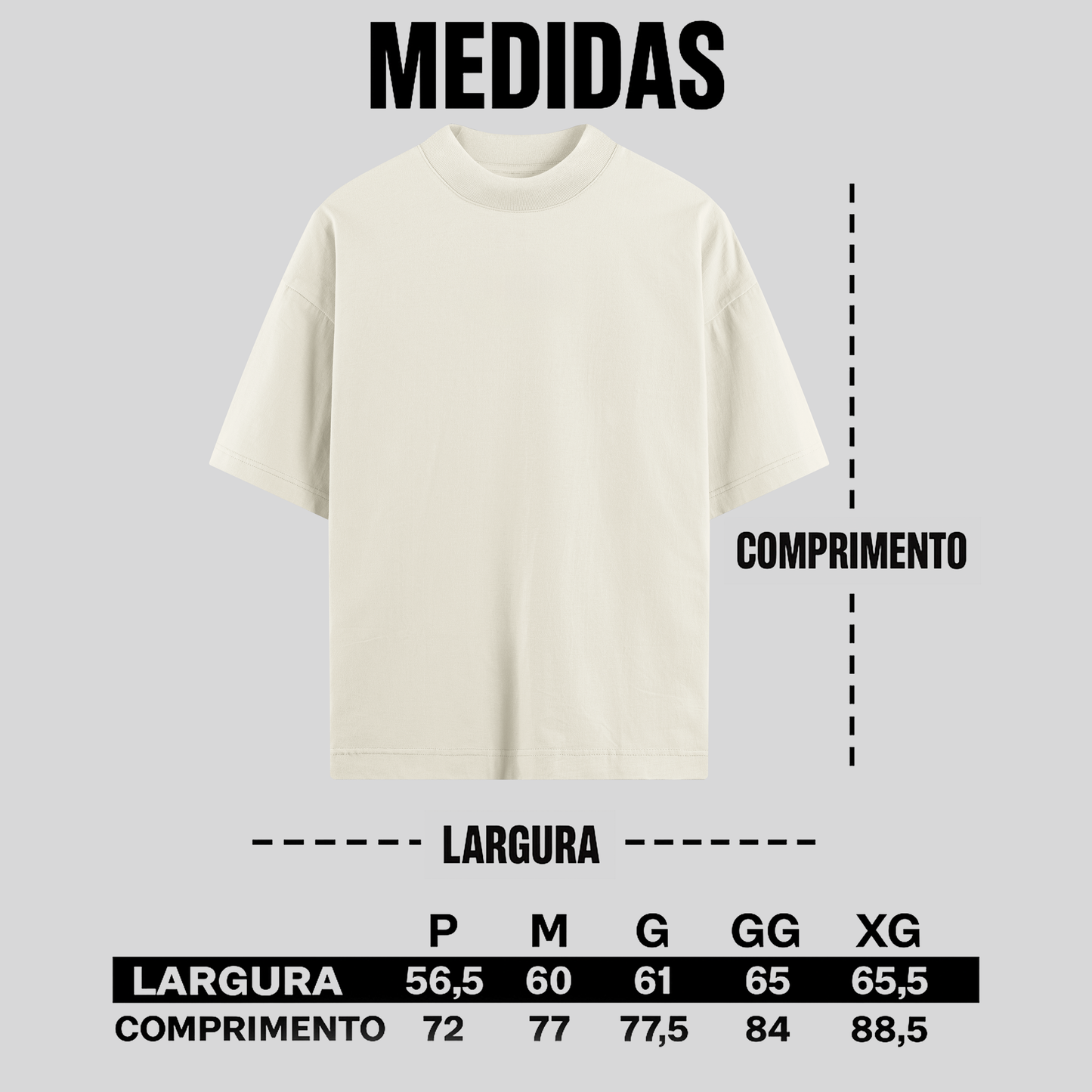 Camiseta Oversized - GYMCORE (Off-White)