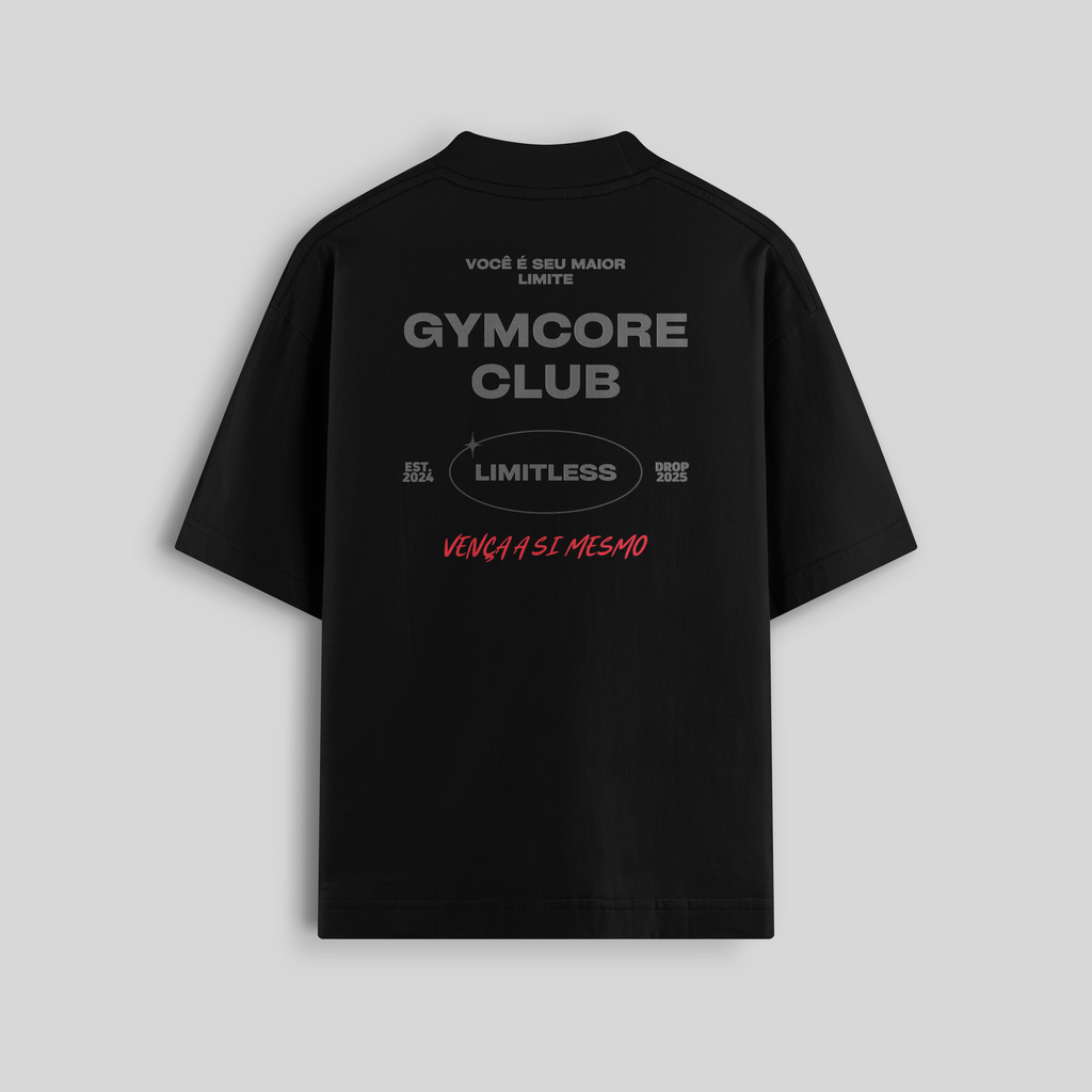 Camiseta Oversized - GC CLUB (Preta/Cinza)