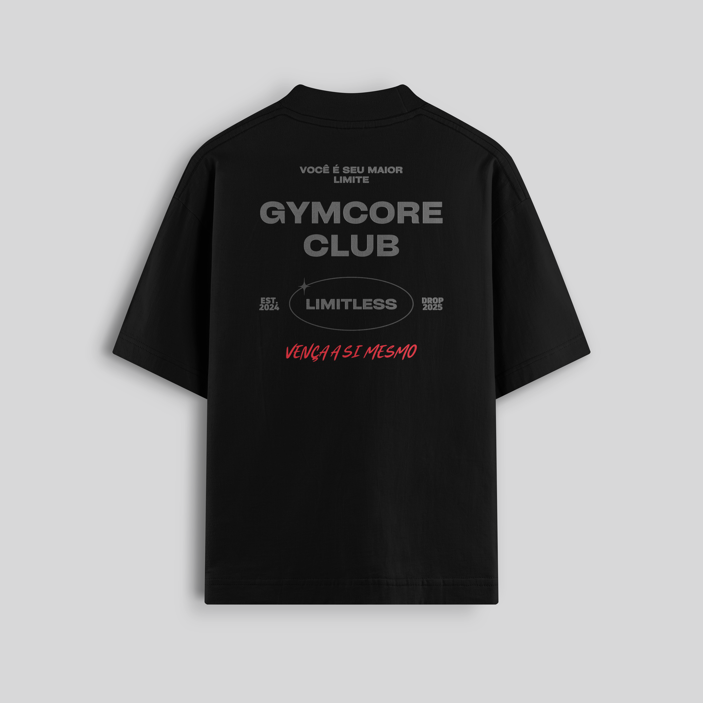 Camiseta Oversized - GC CLUB (Preta/Cinza)