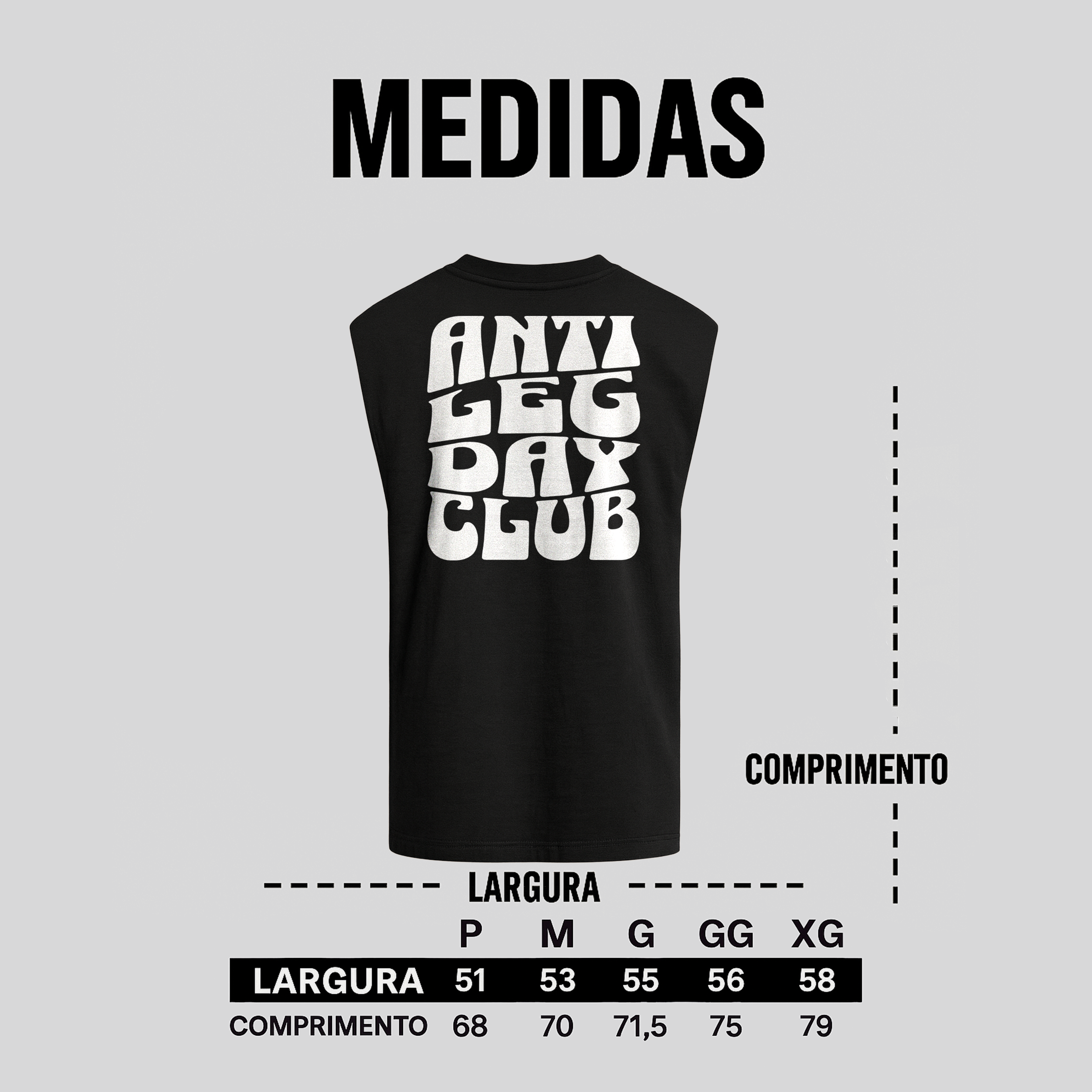 REGATA OVERSIZED ANTI LEG DAY CLUB (Preta)